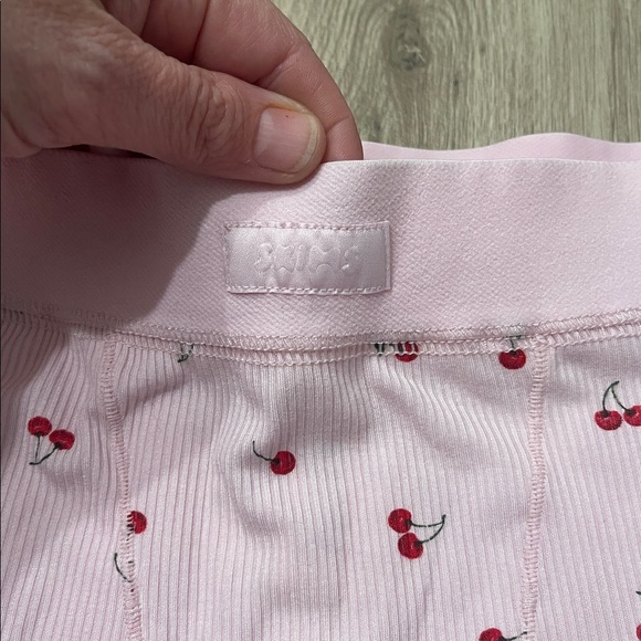 Skims X Lana Del Ray Cherry Blossom Cotton Ribbed Boxer Shorts Pjs Sz M Rare - Picture 4 of 11